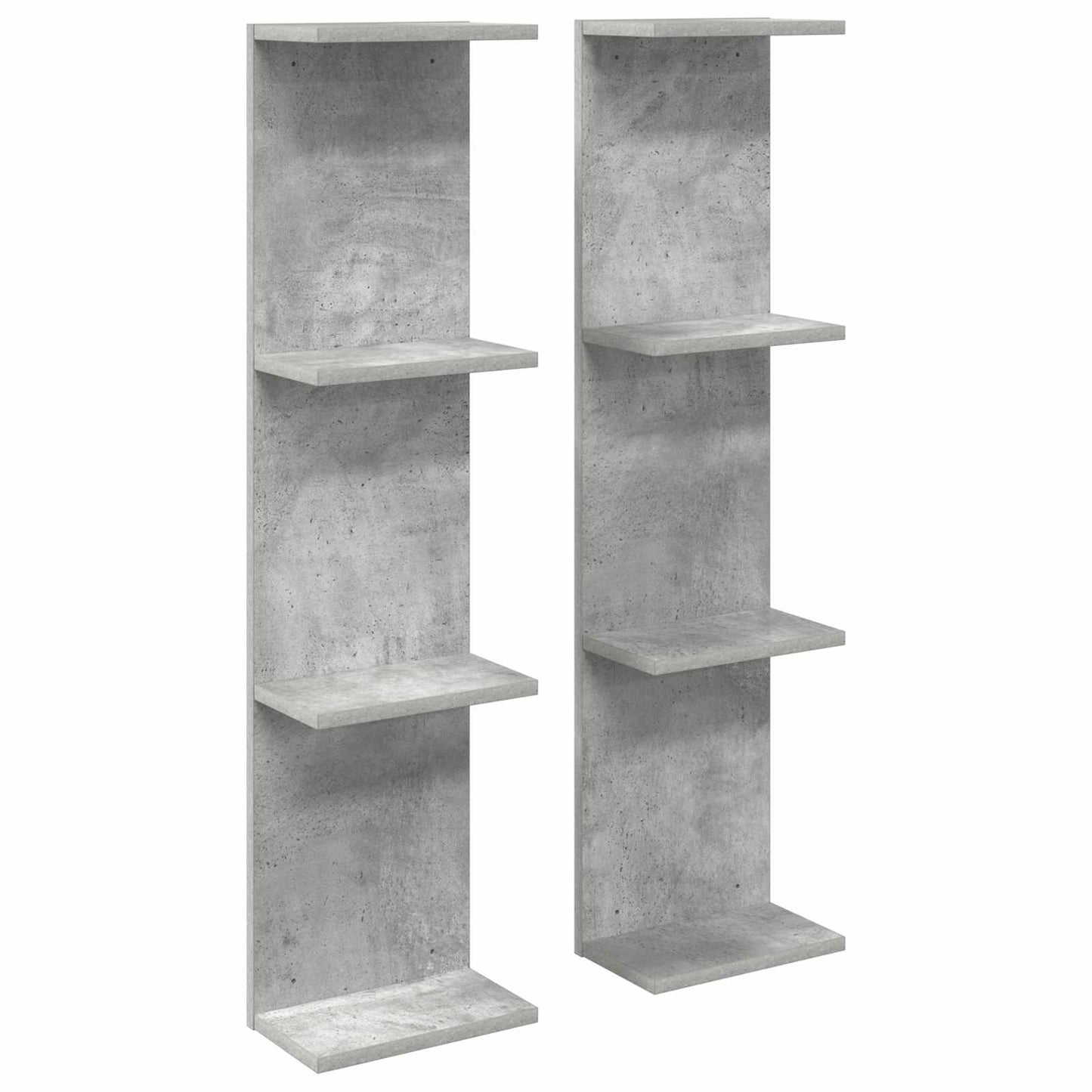 Nástěnná Polička 2 Pcs Betonově Šedá 22 X 15 X 100 Cm