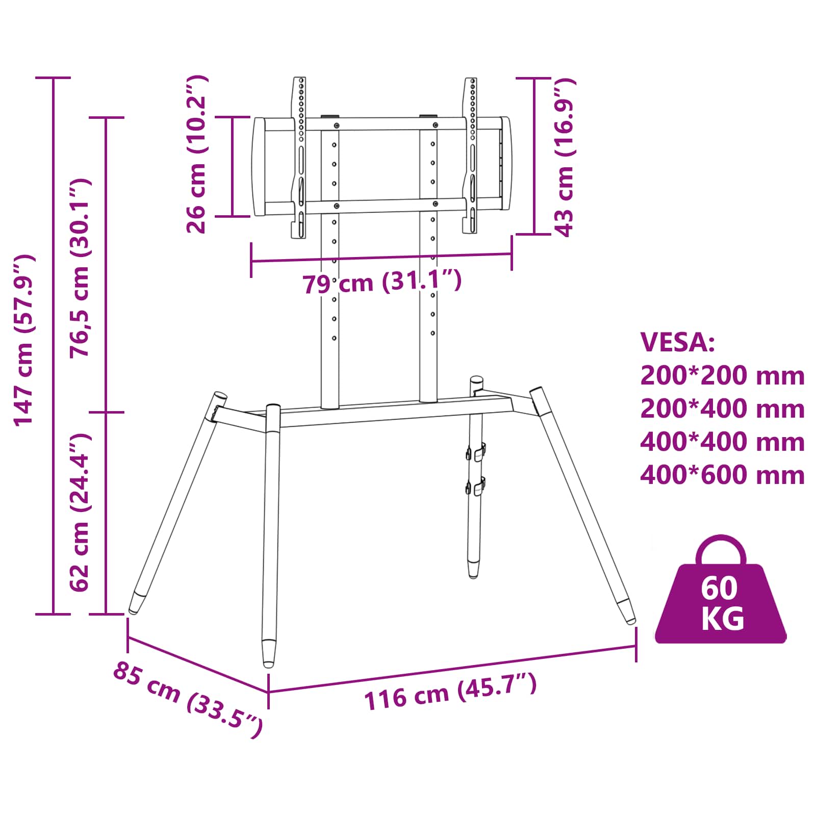 Stojan Na Tv S Easel Pro 37-86 Inch Screen Max Vesa 400X600Mm