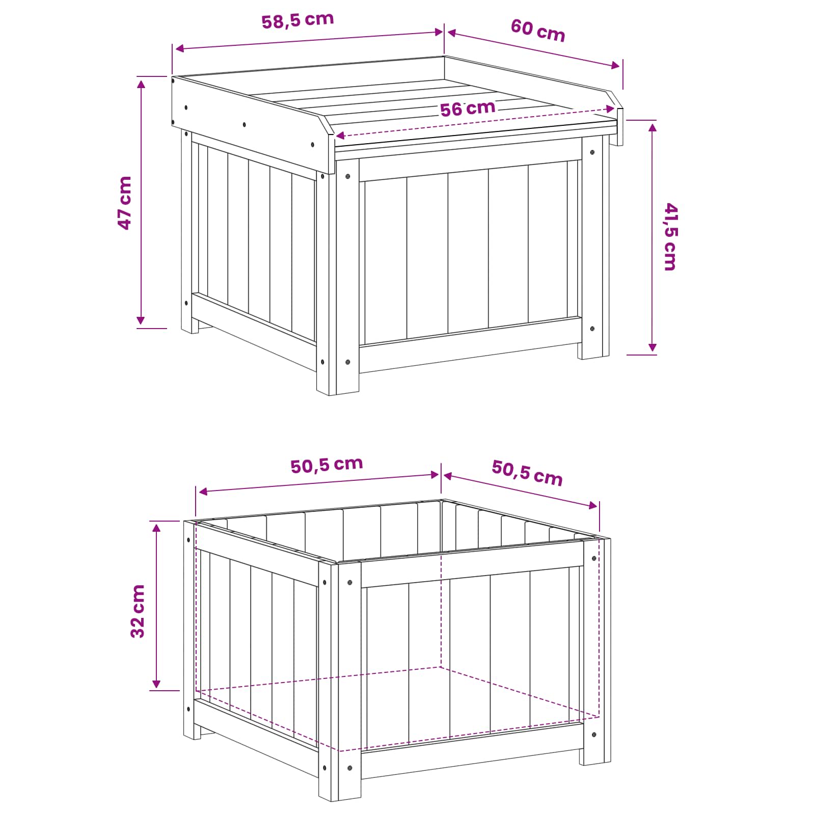 Outdoor Cushiony Box Impregnované Borovicové Dřevo
