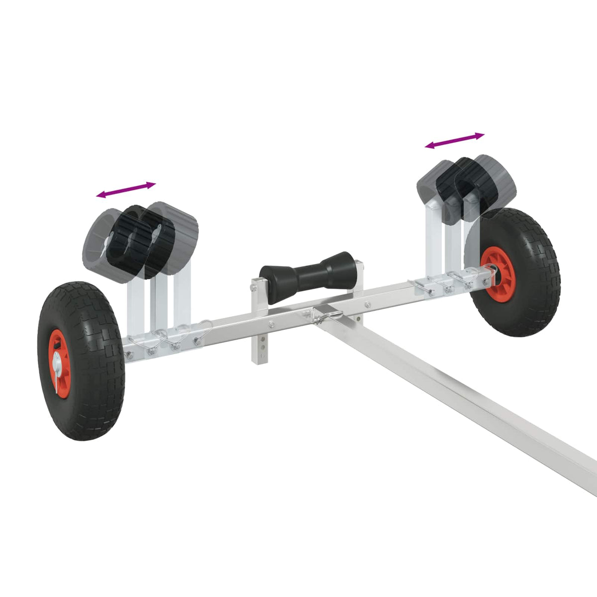 Nastavitelný Lodní Přívěs S Pneumatikami 200 Kg Load Stříbrná