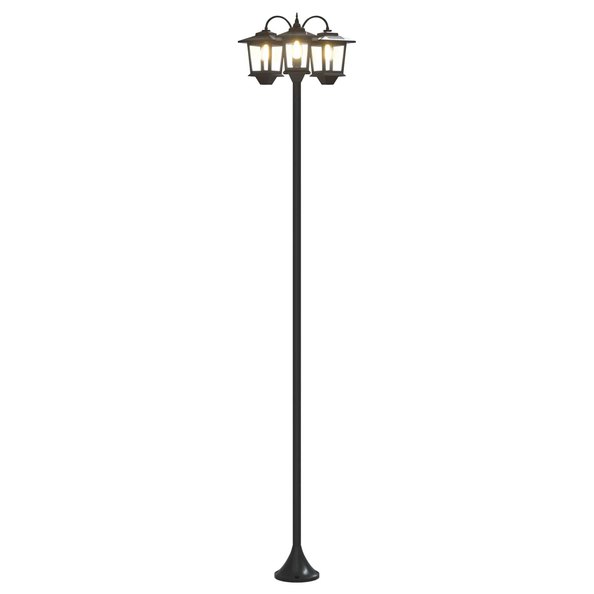 Lampa Se 3 Hlavami Černá 16 X 16 X 187 Cm Hliník A Abs