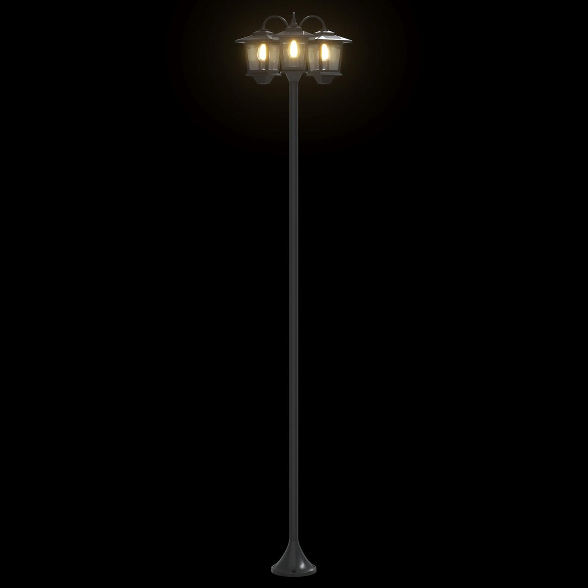 Lampa Se 3 Hlavami Černá 16 X 16 X 187 Cm Hliník A Abs