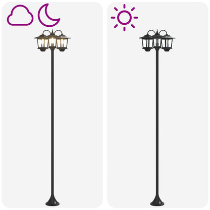 Lampa Se 3 Hlavami Černá 16 X 16 X 187 Cm Hliník A Abs