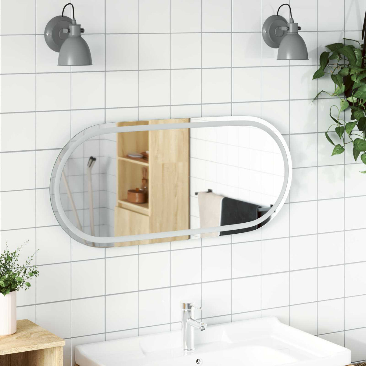 Led Koupelnové Zrcadlo Transparentní Tvrzené Sklo