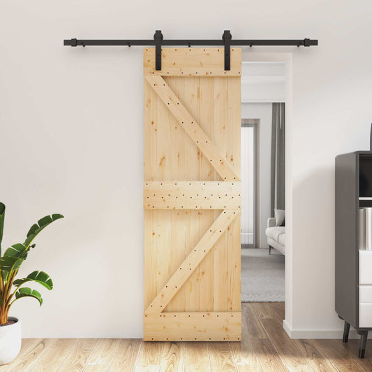 Posuvné Dveře Přirozená A Černá 70 X 210 Cm