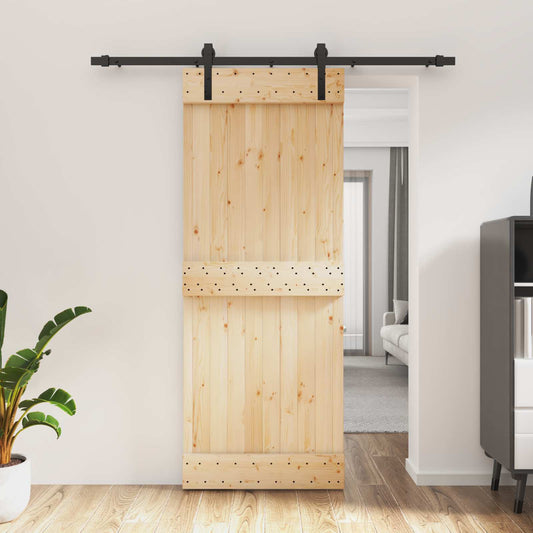 Posuvné Dveře Přirozená A Černá 80 X 210 Cm