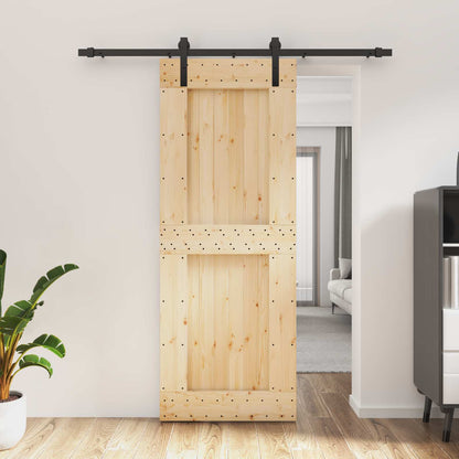 Posuvné Dveře Přirozená A Černá 80 X 210 Cm