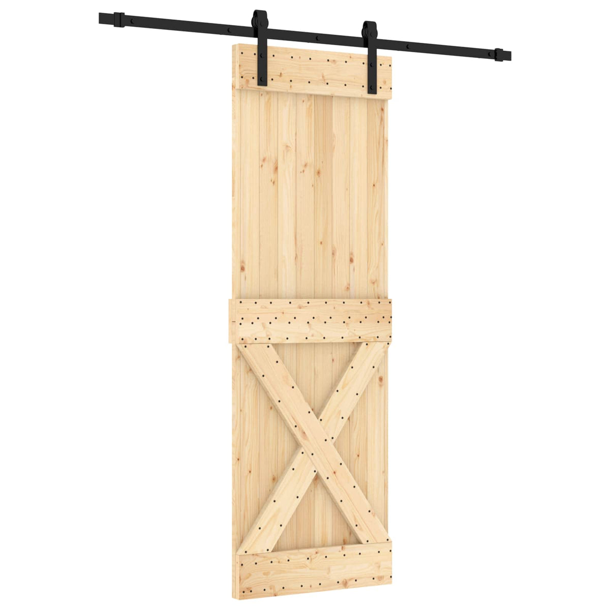 Posuvné Dveře Přirozená A Černá 70 X 210 Cm