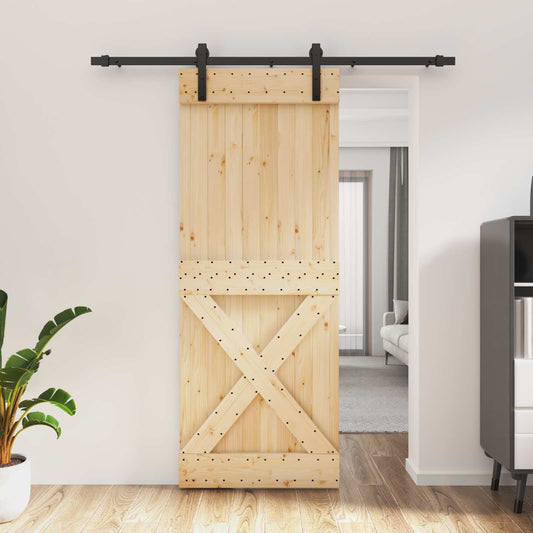 Posuvné Dveře Přirozená A Černá 80 X 210 Cm