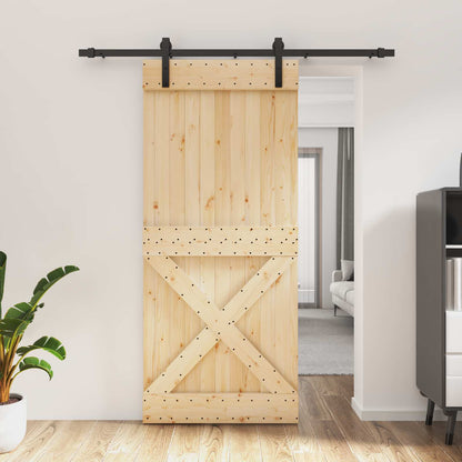 Posuvné Dveře Přirozená A Černá 90 X 210 Cm