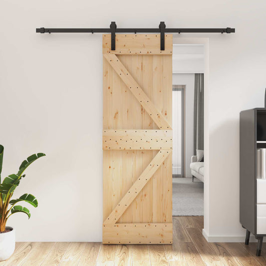 Posuvné Dveře Přirozená A Černá 70 X 210 Cm