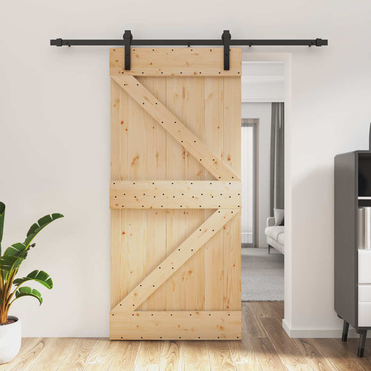 Posuvné Dveře Přirozená A Černá 95 X 210 Cm