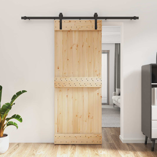 Posuvné Dveře Přirozená A Černá 80 X 210 Cm