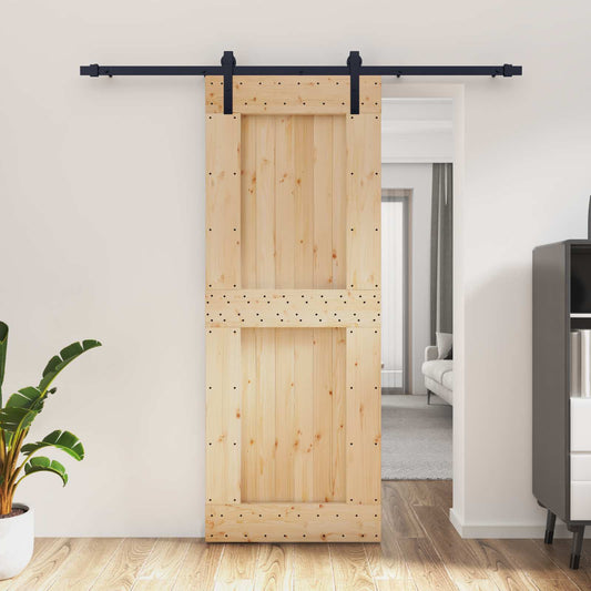 Posuvné Dveře Přirozená A Černá 80 X 210 Cm