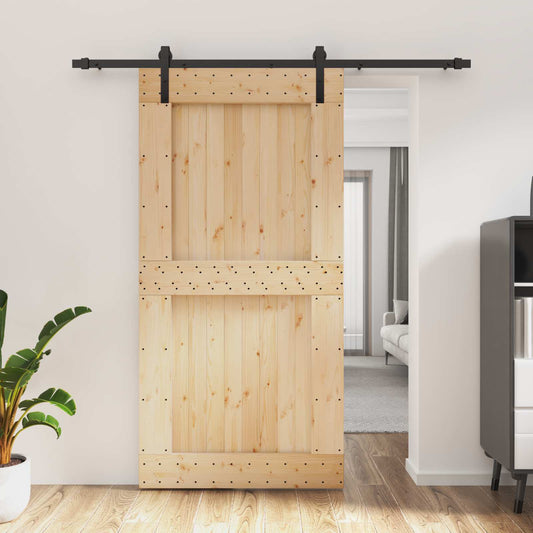 Posuvné Dveře Přirozená A Černá 100 X 210 Cm