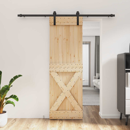 Posuvné Dveře Přirozená A Černá 70 X 210 Cm
