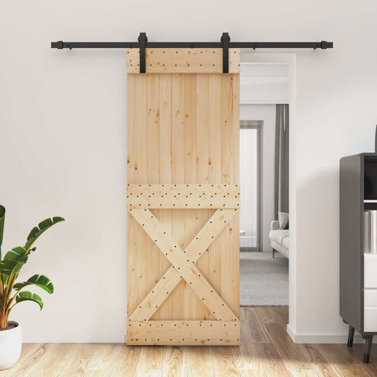 Posuvné Dveře Přirozená A Černá 80 X 210 Cm