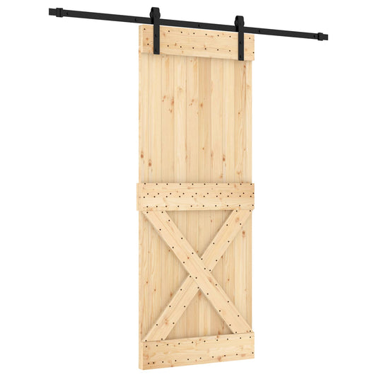 Posuvné Dveře Přirozená A Černá 80 X 210 Cm