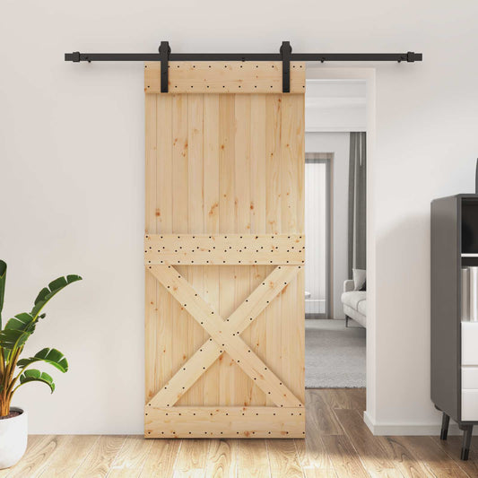 Posuvné Dveře Přirozená A Černá 90 X 210 Cm