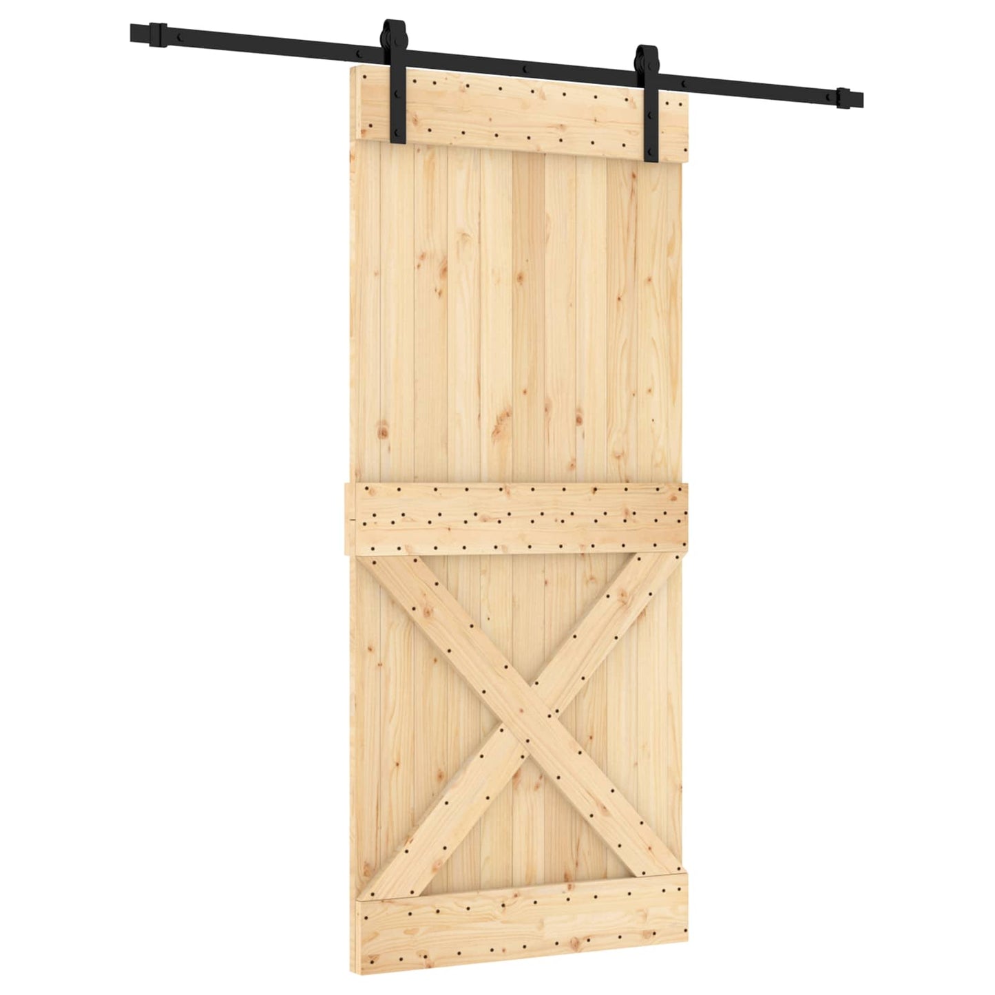 Posuvné Dveře Přirozená A Černá 90 X 210 Cm