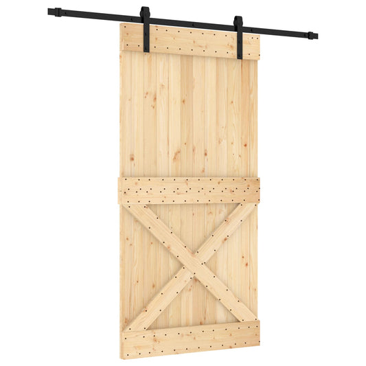 Posuvné Dveře Přirozená A Černá 100 X 210 Cm