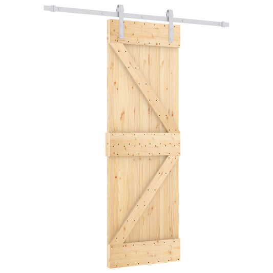 Posuvné Dveře Přírodní A Bílá 70 X 210 Cm Masivní Borové Dřevo