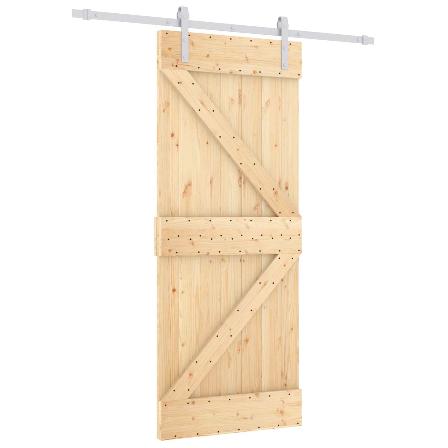 Posuvné Dveře Přírodní A Bílá 85 X 210 Cm Masivní Borové Dřevo
