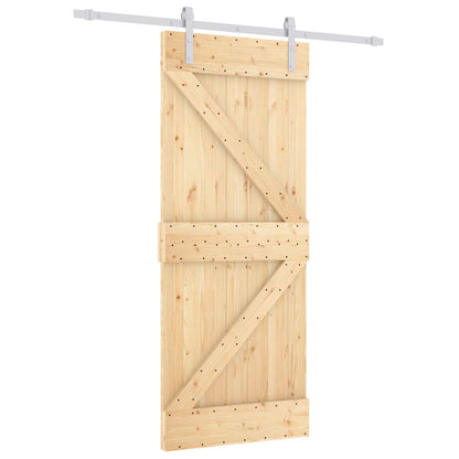 Posuvné Dveře Přírodní A Bílá 85 X 210 Cm Masivní Borové Dřevo