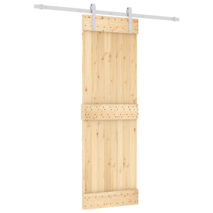 Posuvné Dveře Přírodní A Bílá 70 X 210 Cm Masivní Borové Dřevo