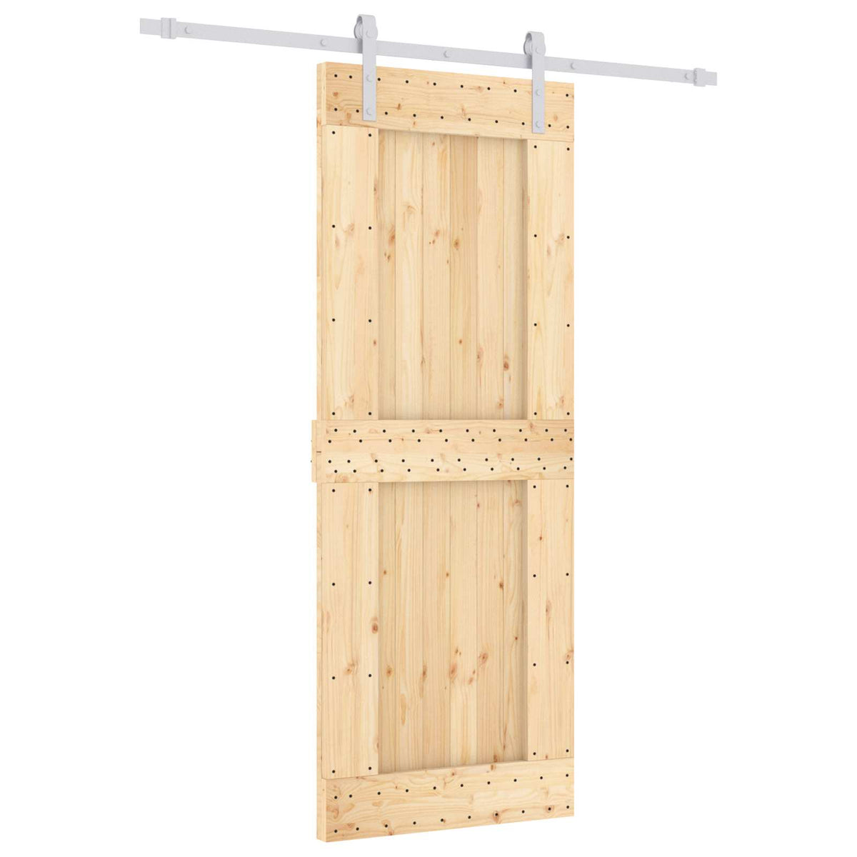 Posuvné Dveře Přírodní A Bílá 80 X 210 Cm Masivní Borové Dřevo