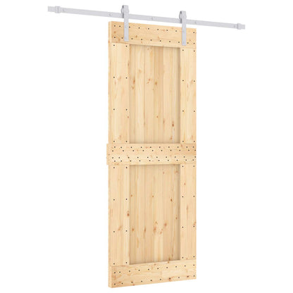 Posuvné Dveře Přírodní A Bílá 80 X 210 Cm Masivní Borové Dřevo