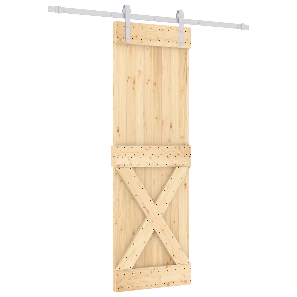 Posuvné Dveře Přírodní A Bílá 70 X 210 Cm Masivní Borové Dřevo