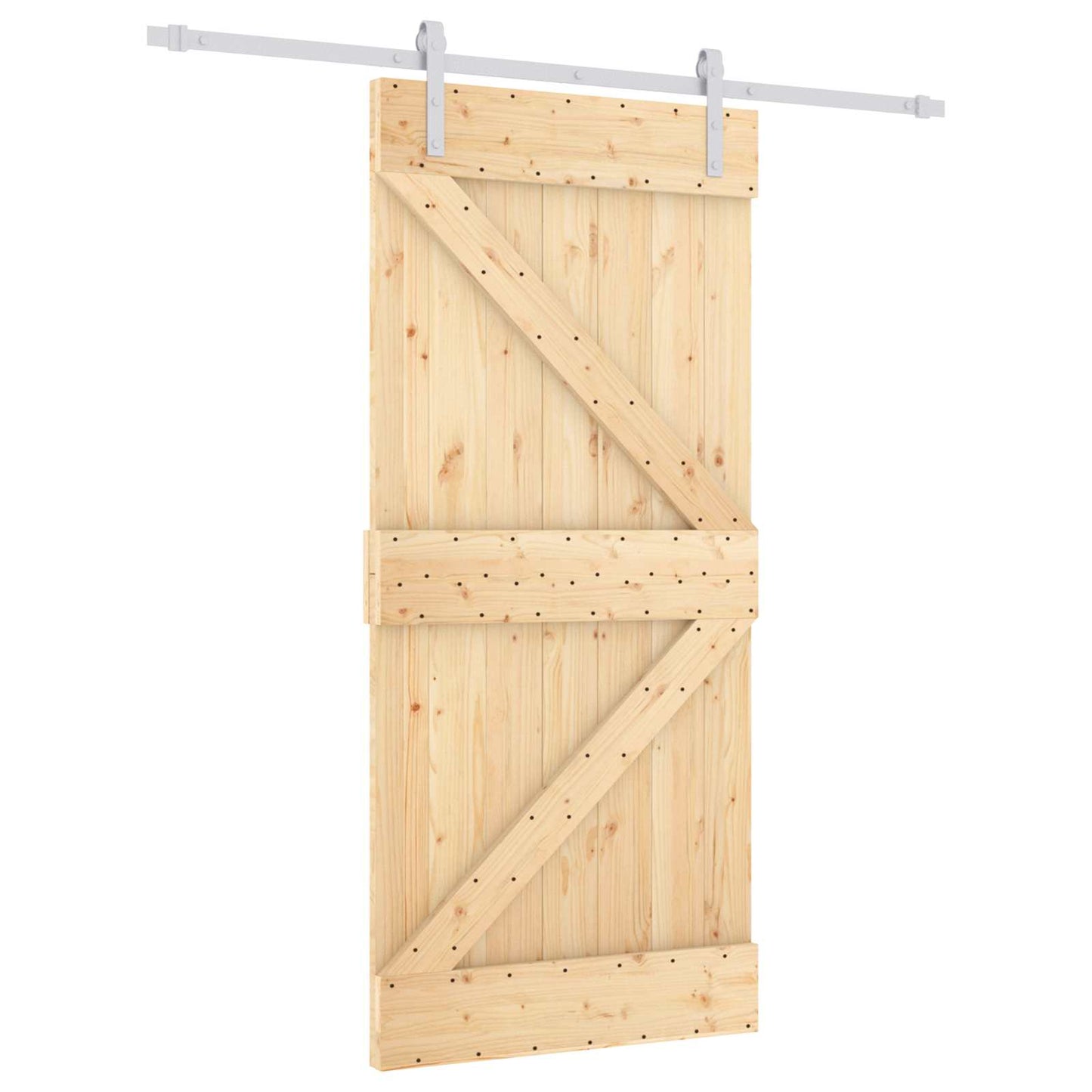 Posuvné Dveře Přírodní A Bílá 95 X 210 Cm Masivní Borové Dřevo