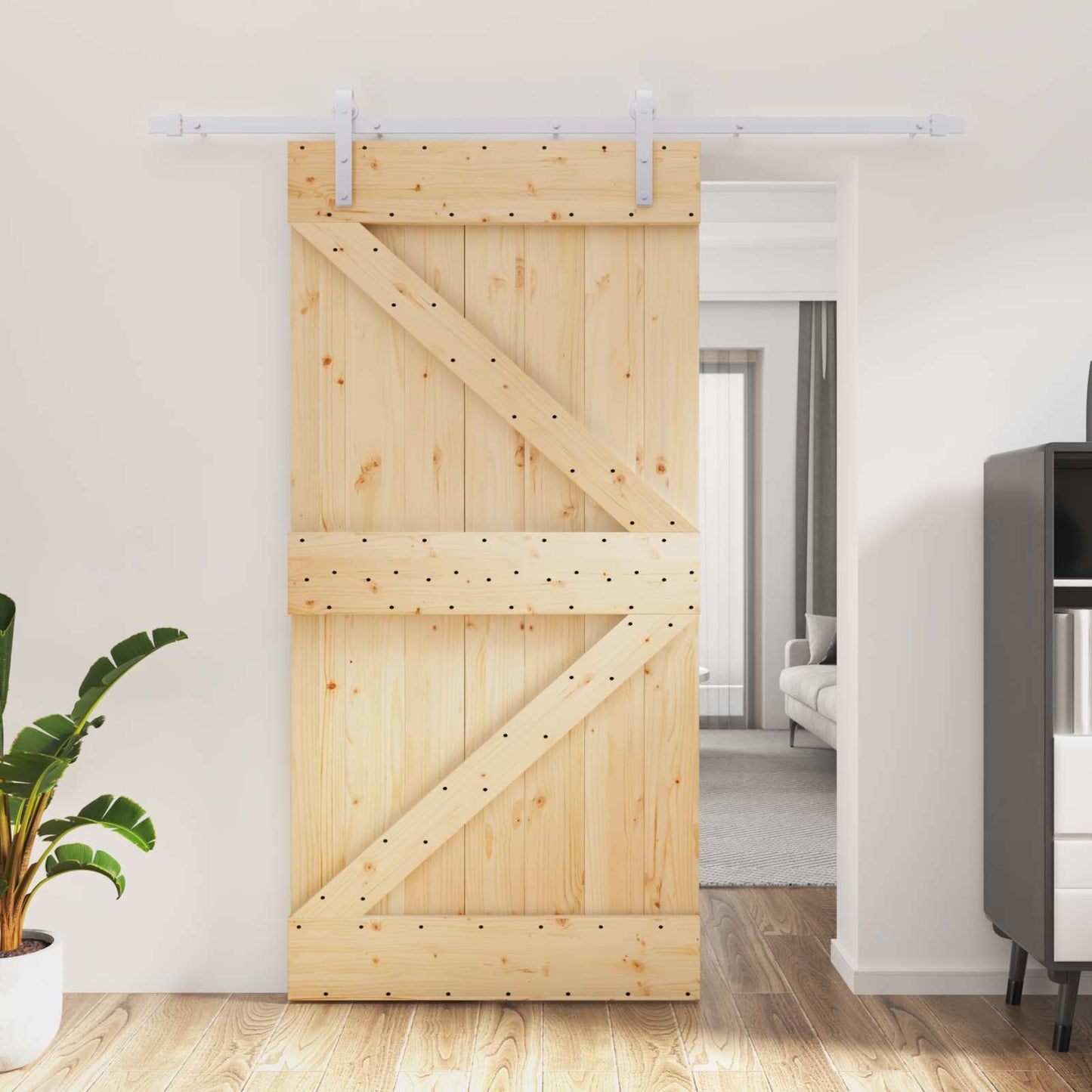 Posuvné Dveře Přírodní A Bílá 100 X 210 Cm