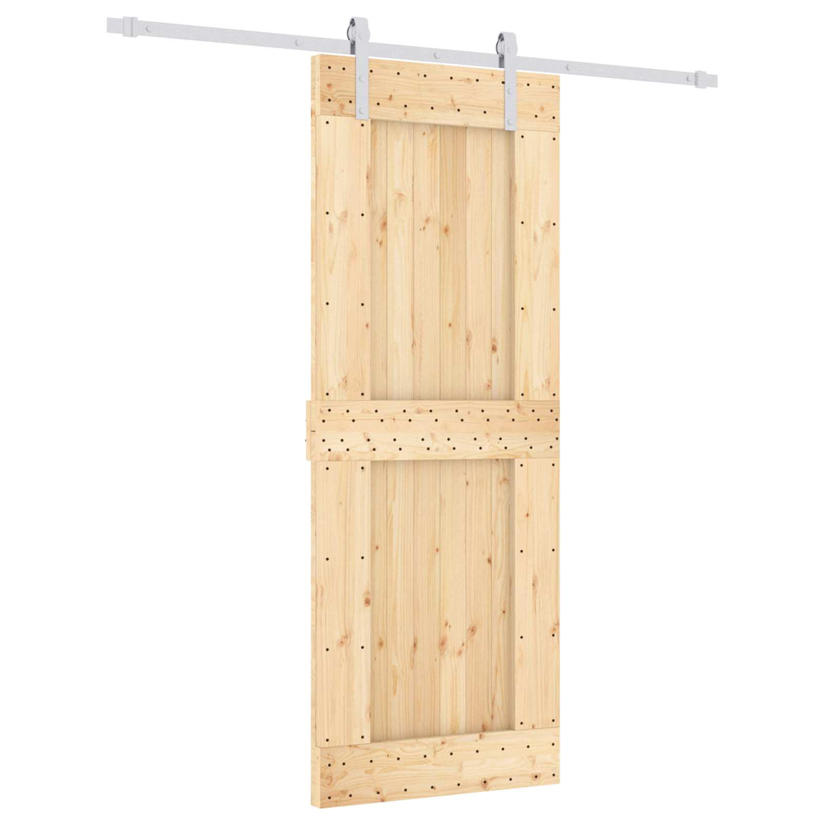 Posuvné Dveře Přírodní A Bílá 80 X 210 Cm Masivní Borové Dřevo
