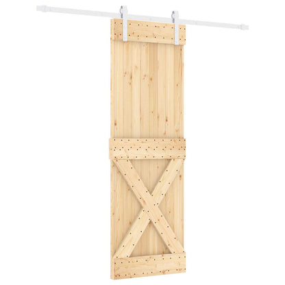 Posuvné Dveře Přírodní A Bílá 70 X 210 Cm Masivní Borové Dřevo