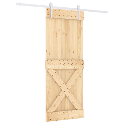 Posuvné Dveře Přírodní A Bílá 80 X 210 Cm Masivní Borové Dřevo