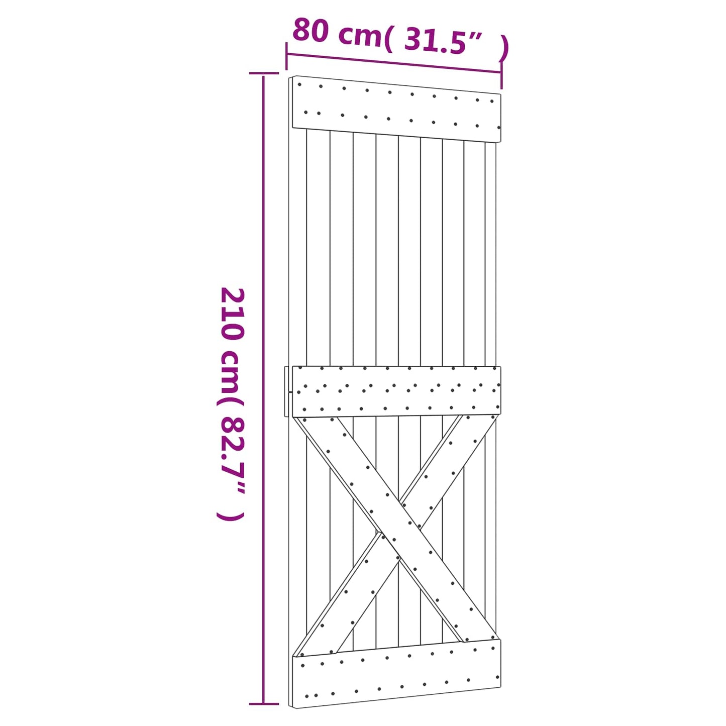 Posuvné Dveře Přírodní A Bílá 80 X 210 Cm Masivní Borové Dřevo
