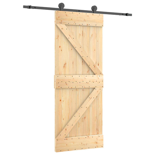 Posuvné Dveře Přirozená A Černá 70 X 210 Cm