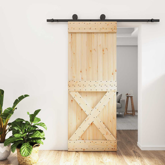 Posuvné Dveře Přirozená A Černá 80 X 210 Cm