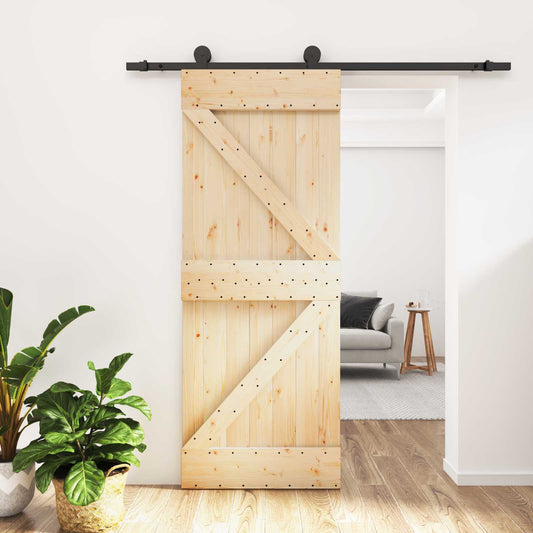 Posuvné Dveře Přirozená A Černá 70 X 210 Cm