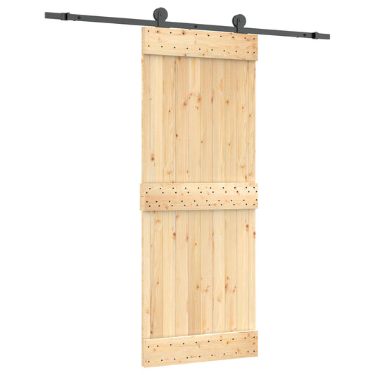 Posuvné Dveře Přirozená A Černá 80 X 210 Cm