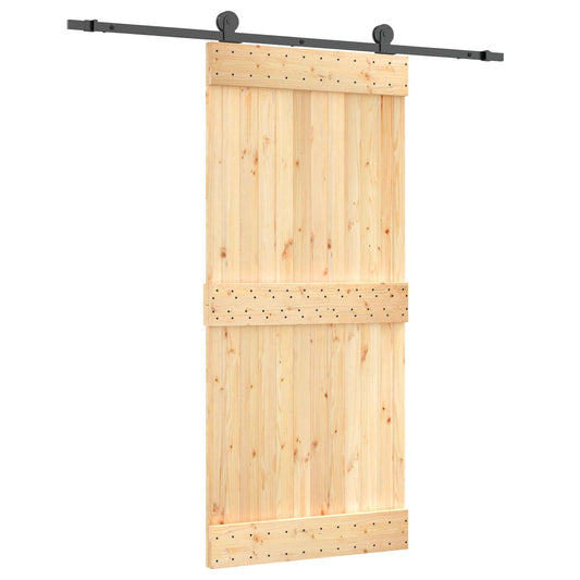Posuvné Dveře Přirozená A Černá 90 X 210 Cm