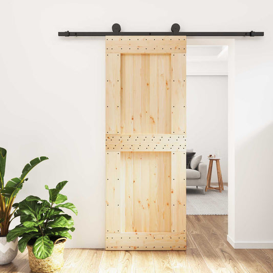 Posuvné Dveře Přirozená A Černá 80 X 210 Cm