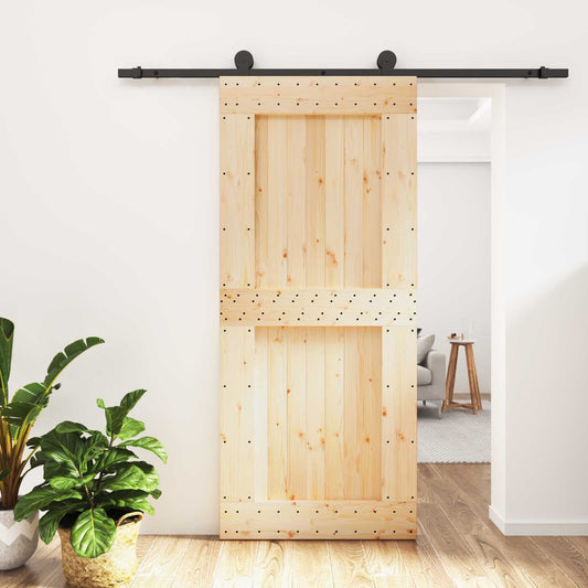 Posuvné Dveře Přirozená A Černá 90 X 210 Cm