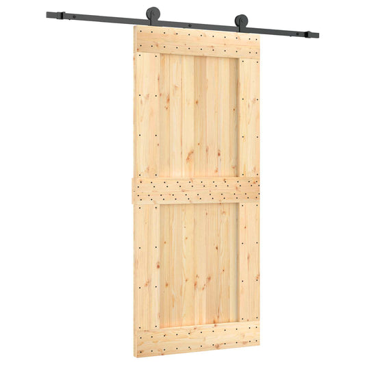 Posuvné Dveře Přirozená A Černá 90 X 210 Cm