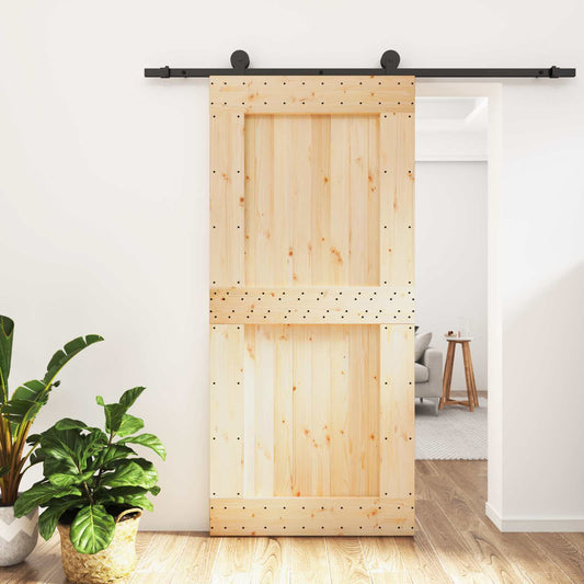 Posuvné Dveře Přirozená A Černá 95 X 210 Cm