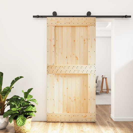 Posuvné Dveře Přirozená A Černá 100 X 210 Cm