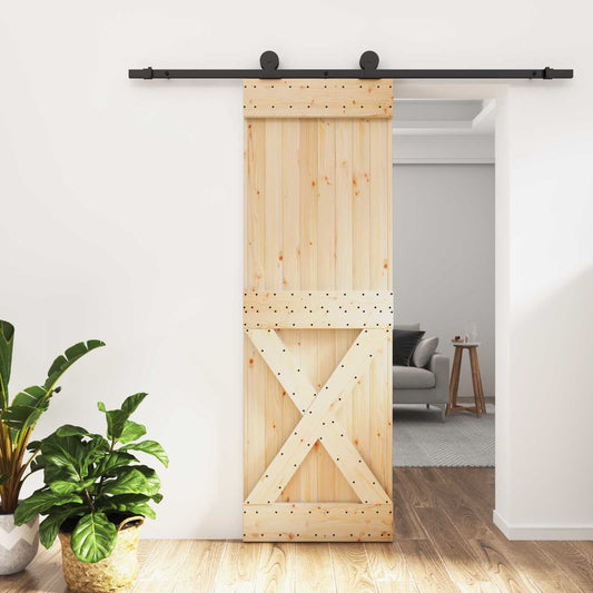Posuvné Dveře Přirozená A Černá 70 X 210 Cm