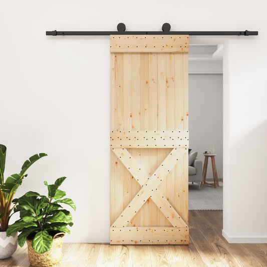 Posuvné Dveře Přirozená A Černá 80 X 210 Cm